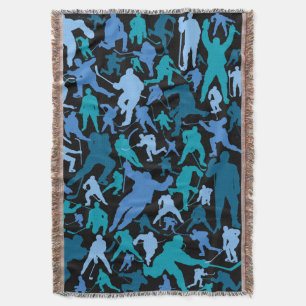 Hockey Player Mönster Throw Blanket Filt