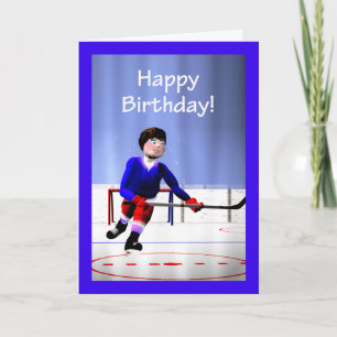 Hockey Player Overtime Birthday Kort