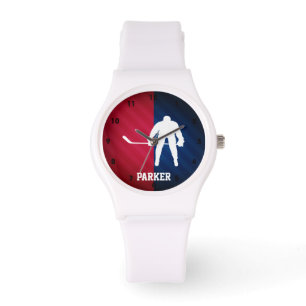 Hockey Player; Red, White och Blue Armbandsur