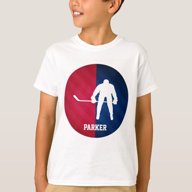Hockey Player; Red, White och Blue T Shirt (Framsida)