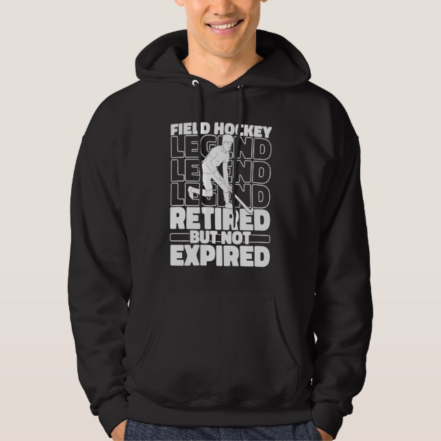 Hockey Player Retired  Field Hockey Hoodie (Framsida)