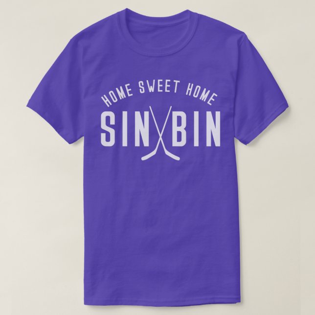 Hockey Player-sanktioner Sin Tunna Home Sweet Home T Shirt (Design framsida)