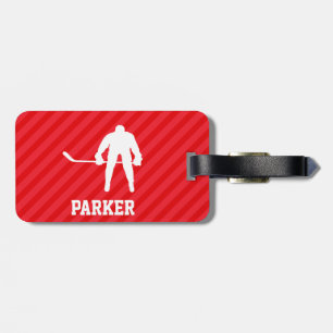 Hockey Player; Scarlet Red Rand Bagagebricka