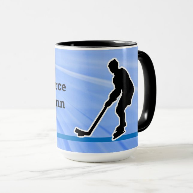 Hockey Player Silhouette2 personalize Mugg (Framsida höger)