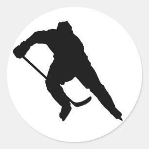 Hockey-Player-Silhouette-1 Runt Klistermärke