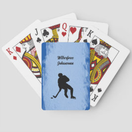 Hockey - Player Silhouette and Puck Personalize Casinokort