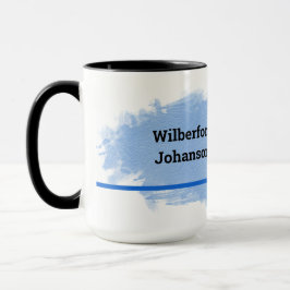 Hockey - Player Silhouette and Puck Personalize Mugg