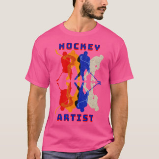 Hockey Player Sports Älskare Ice Hockey Artist T Shirt
