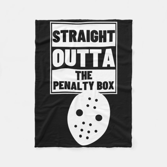 Hockey Player Straight Outta Penalty Box Funny Ice Fleecefilt (Framsidan)