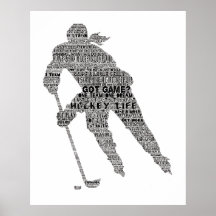 Hockey Player team tränar Motivational Ord Art Pos