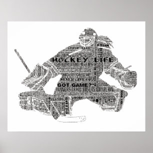 Hockey Player team tränare Motivational Ord Art Poster