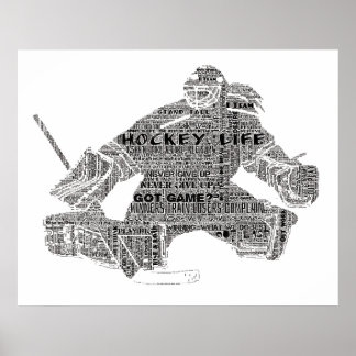 Hockey Player team tränare Motivational Ord Art Poster