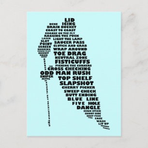 Hockey Player Text Art-vykort Vykort