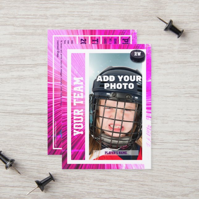 Hockey Player Trading Card Souvenir | Rosa Rays (Fram/Back In Situ)