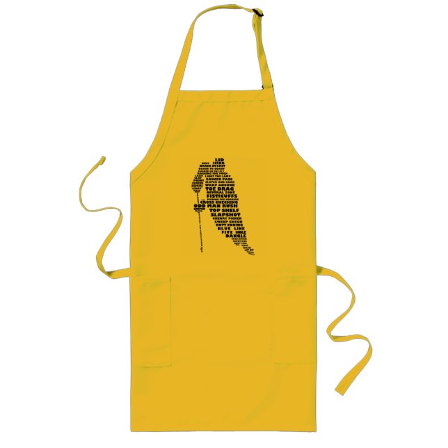 Hockey Player Typography Apron Långt Förkläde (Framsidan)