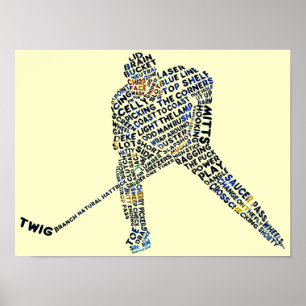Hockey Player Typography Poster