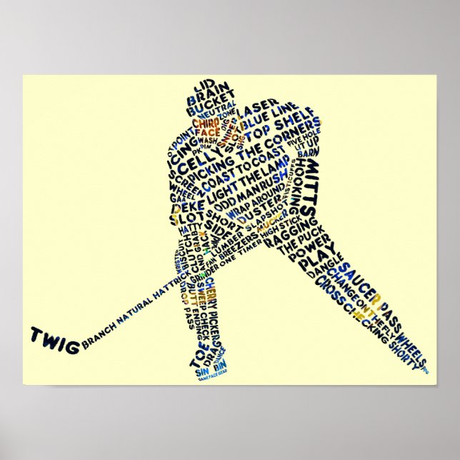 Hockey Player Typography Poster (Framsidan)