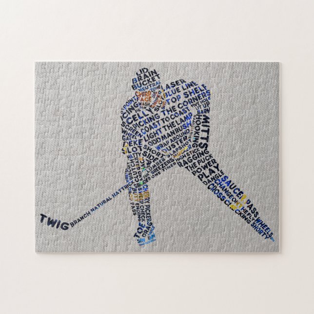 Hockey Player Typography Pussel (Horisontell)