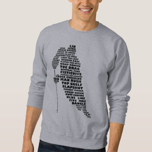 Hockey Player Typography Sweatshirt (Framsida)