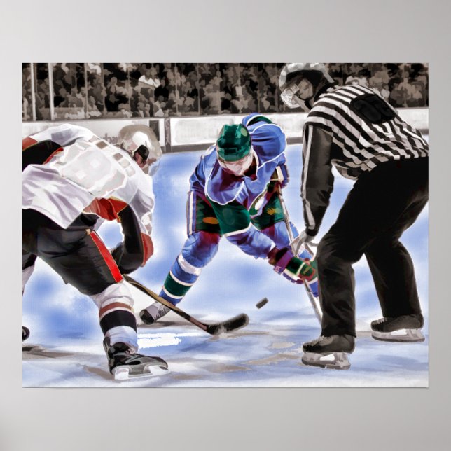 Hockey Players and Referea Ansikte Av Poster (Framsidan)