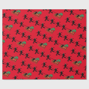 Hockey Players and Santa's Sleigh Wrapping Papper Presentpapper