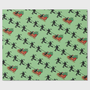 Hockey Players and Santa's Sleigh Wrapping Papper Presentpapper