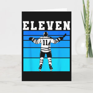 Hockey Pojke 11-årsdag Elva Ishockey Födelsedag Kort