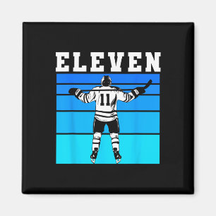 Hockey Pojke 11-årsdag Elva Ishockey Födelsedag Magnet