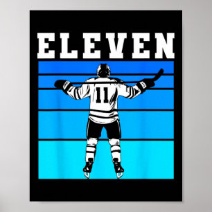 Hockey Pojke 11-årsdag Elva Ishockey Födelsedag Poster