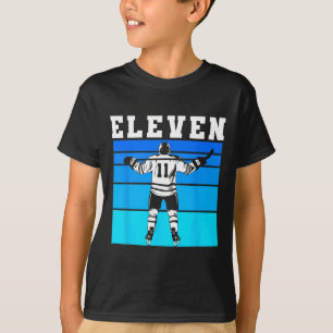 Hockey Pojke 11-årsdag Elva Ishockey Födelsedag T Shirt