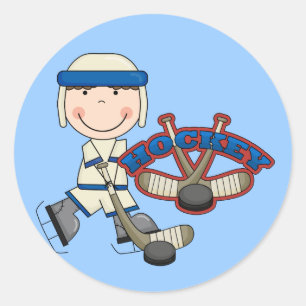 HOCKEY - pojkeTshirts och gåvor Runt Klistermärke