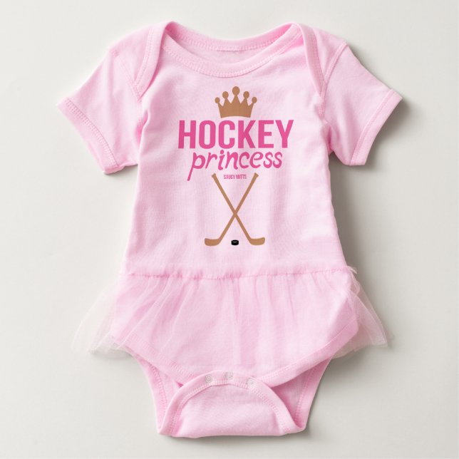 Hockey Princess Flicka Rosa Infant Bodykostym Tröja (Framsida)