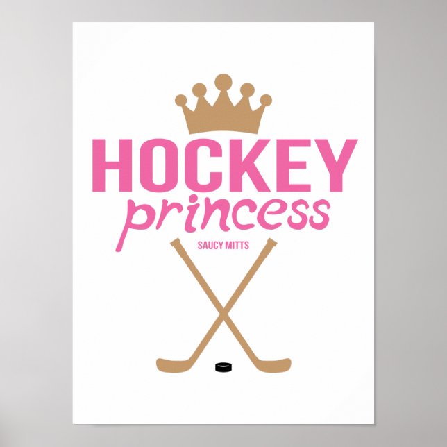 Hockey Princess Rosa Girls Hockey Sticks Poster (Framsidan)