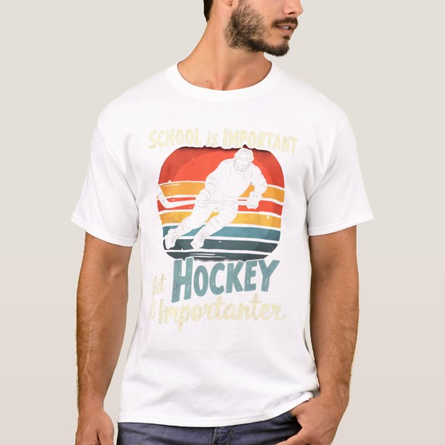 Hockey Priority Over School Funny  T Shirt (Framsida)