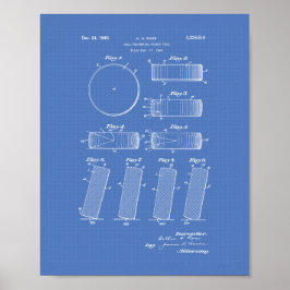 Hockey Puck 1940 Patent Art - Blueprint Poster