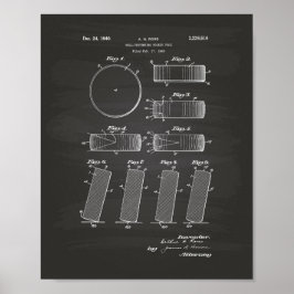 Hockey Puck 1940 Patent Art - Chalkboard Poster