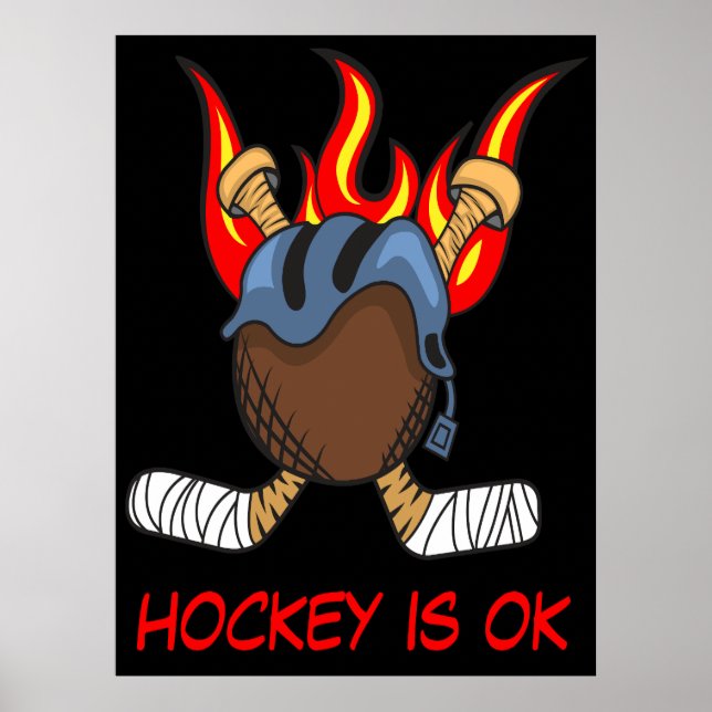 Hockey Puck in Flames with a Quote, underbart Spor Poster (Framsidan)