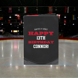 Hockey Puck, lägg till ditt namn och födelsedag Kort