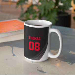 Hockey Puck Namn och Number Personlig Kaffemugg