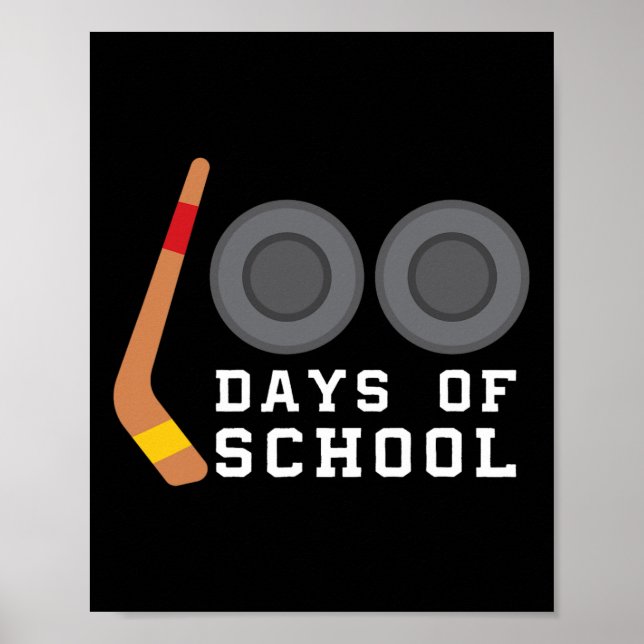 Hockey Puck Stick 100 dagars skollärarpojke Poster (Framsidan)