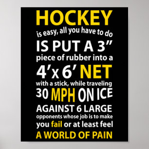 Hockey Quote Hockey är en enkel gåva till För mana Poster