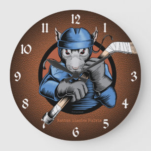 Hockey Råtta Large Clock Stor Klocka