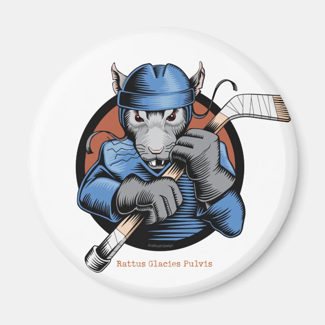 Hockey Råtta Magnet (Framsidan)