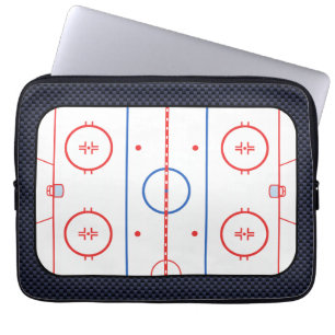 Hockey Rink-diagram på Blue Carbon Fiber Stil Laptop Fodral