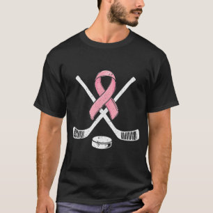 Hockey Rosa Ribbon Breast Cancer Awareness Sport T Shirt