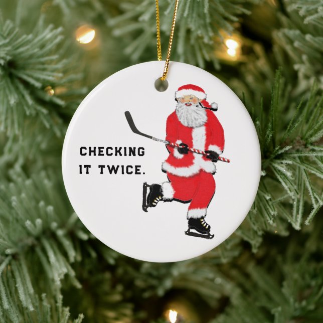 Hockey Santa Collecsible Julgransprydnad Keramik (Träd)