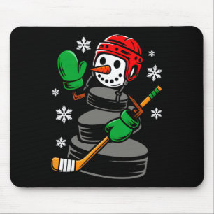 Hockey Santa Hatt Snömannen Jul Roligt Hockey Älsk Musmatta