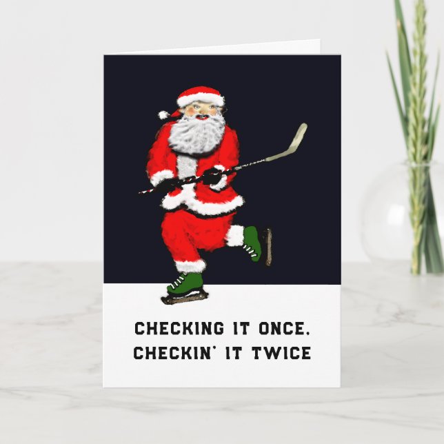 Hockey Santa Helgkort (Framsida)