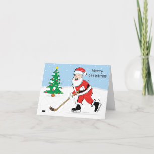 Hockey Santa jul Helgkort