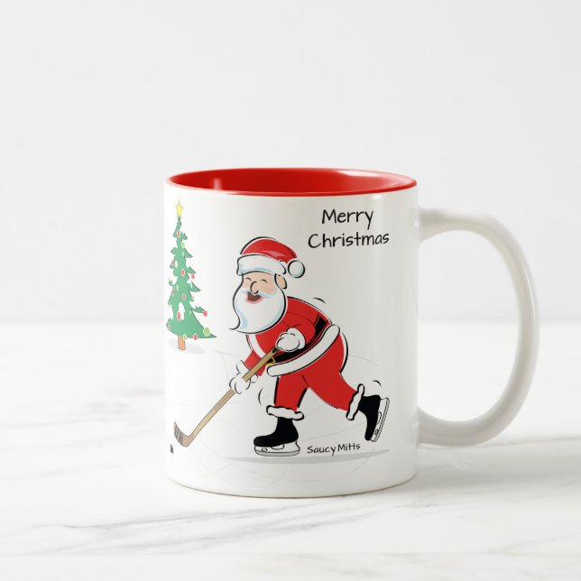 Hockey Santa jul Två-Tonad Mugg (Höger)
